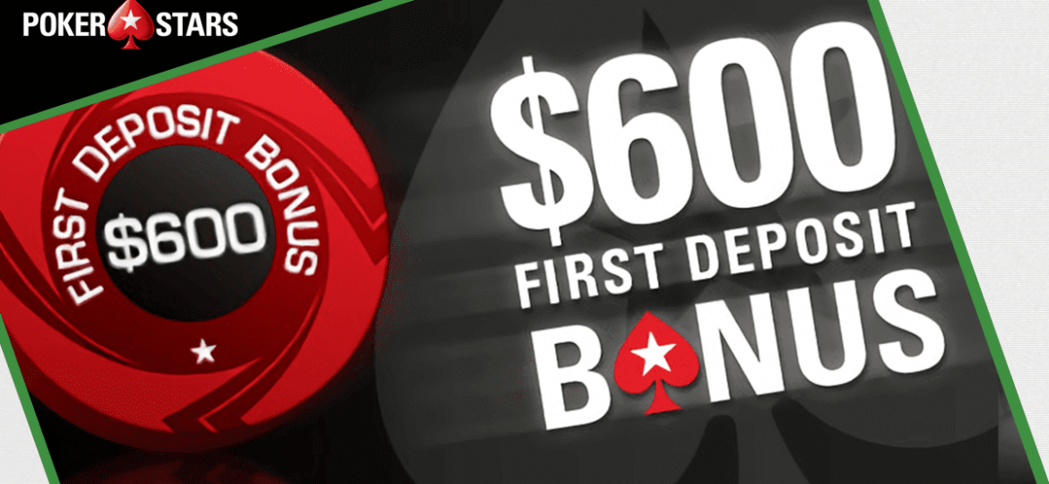Бонус $600 на первый депозит Покерстарс